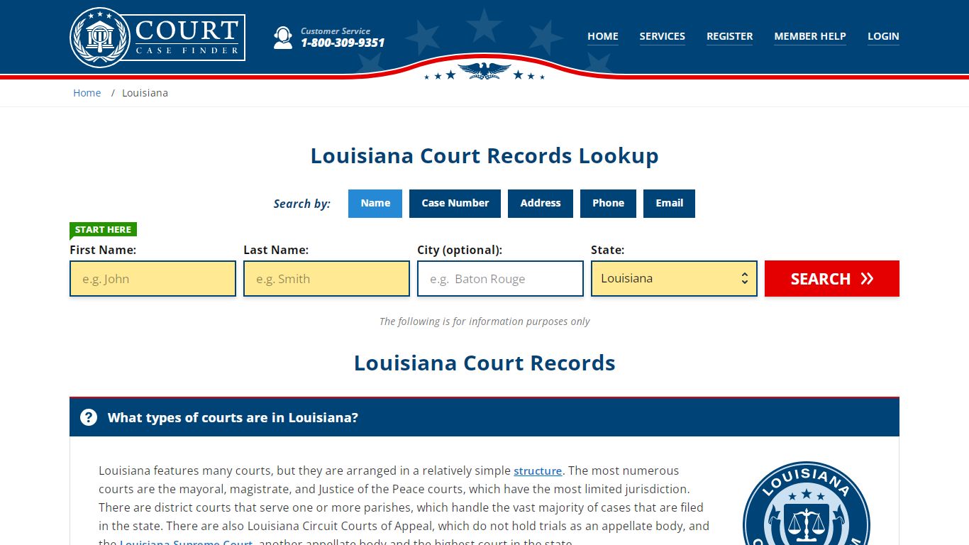 Louisiana Court Records Lookup - LA Court Case Search