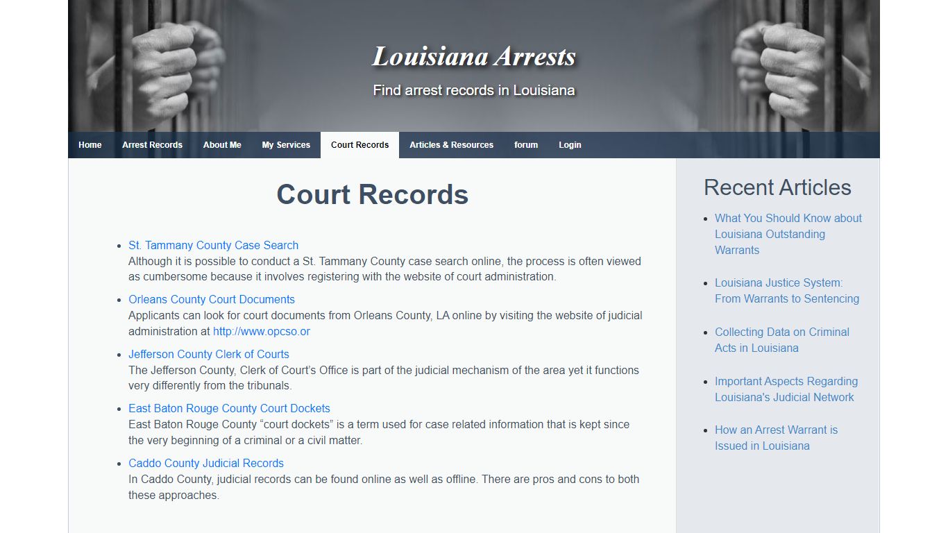 Court Records - Louisiana Arrests